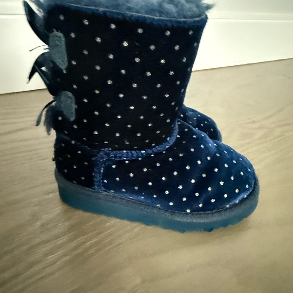 UGG Kids' Navy and White Polka Dot Boots